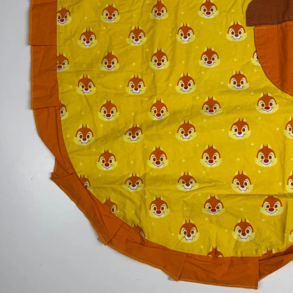 Disney Parks Dale Chip n Dale Yellow Acorn Pocket Ruffle Half Apron New